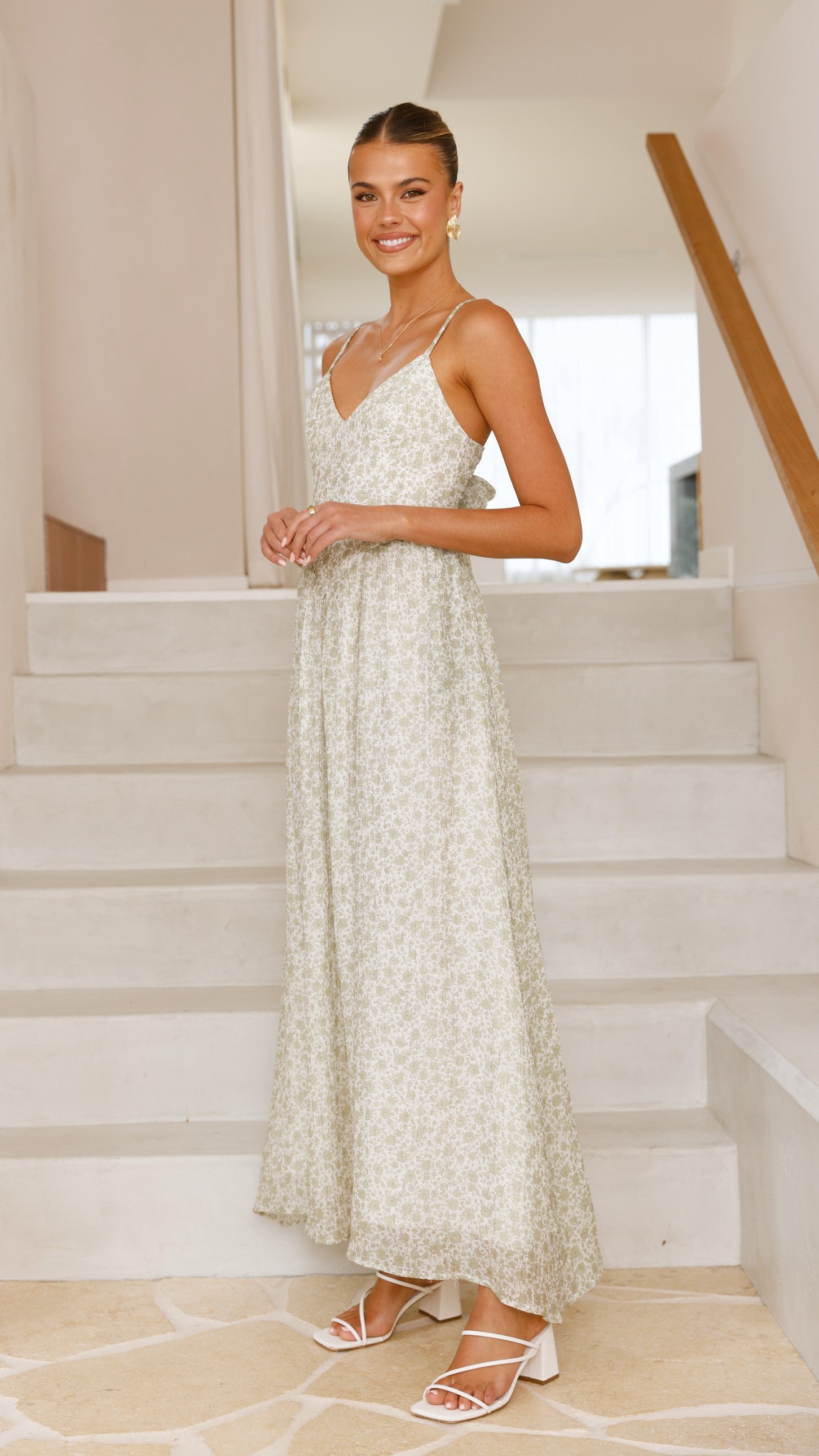 Azura Maxi Dress - Green Floral