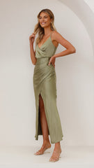 Elsa Midi Dress - Olive