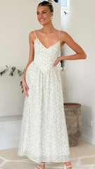Azura Maxi Dress - Green Floral